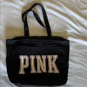 PINK Victoria’s Secret Black Zippered Tote Bag